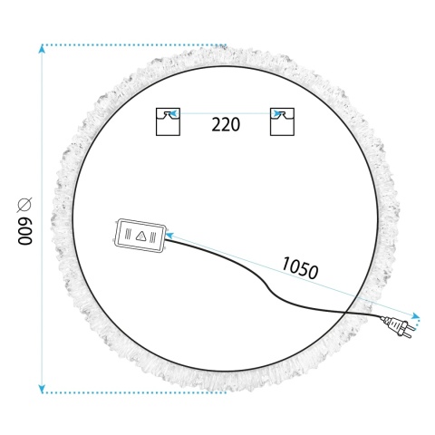 Lustro ścienne LED YH-3561 60 cm