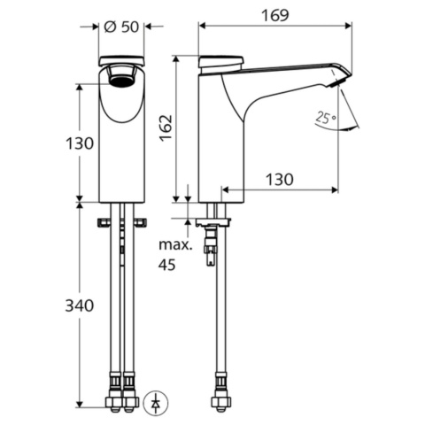 Samozamykająca bateria umywalkowa XERIS SC SCHELL