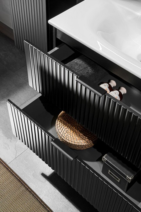 Szafka pod umywalkę 80cm 2 szuflady ADEL BLACK