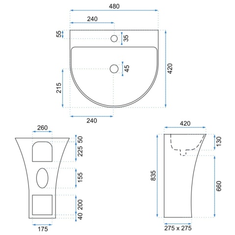 Umywalka wolnostojąca REA RITA
