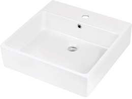 Umywalka ceramiczna nablatowa/ścienna z miejscem na baterię - 50x50 cm