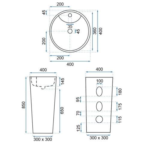Umywalka wolnostojąca REA BLANKA MARBLE