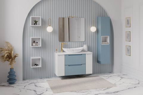 Zestaw meblowy 100cm z blatem i szafką z koszem na pranie