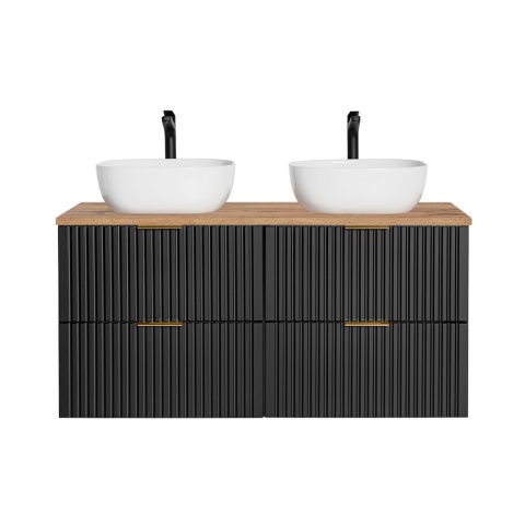 Zestaw meblowy 120cm z umywalkami nablatowymi, Adel Black