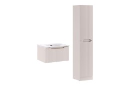Zestaw meblowy Nova Cashmere, 50cm z umywalką meblową Sky i szafką wysoką