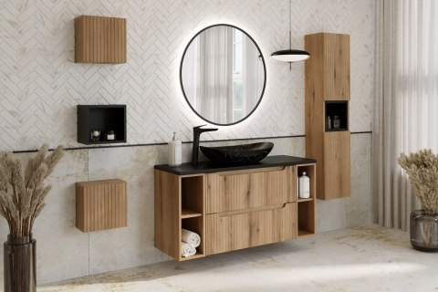 Zestaw meblowy 60cm z blatem, umywalką nablatową Mona i szafką wysoką