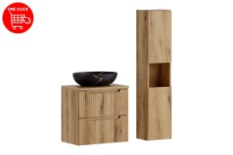 Zestaw meblowy 60cm z blatem, umywalką nablatową Mona i szafką wysoką