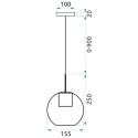 Lampa sufitowa - wisząca szklana kula APP686-1CP złota