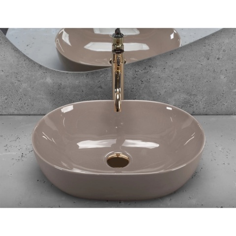 Umywalka nablatowa REA LISA BEIGE SHINY