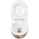 Miska WC REA CARLO MINI RIMLESS BRUSH GOLD/WHITE
