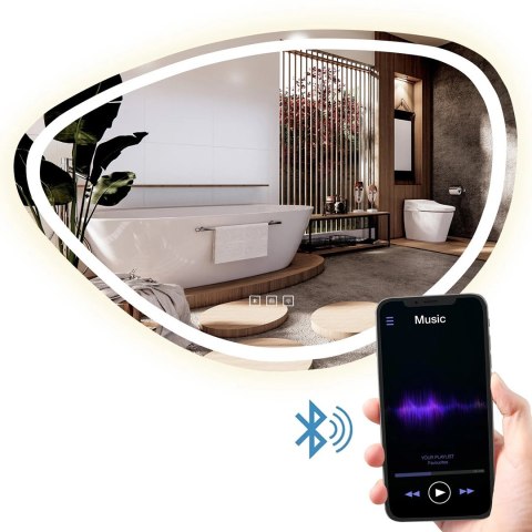 Lustro ścienne LED z funkcją bluetooth FOG 70x100cm