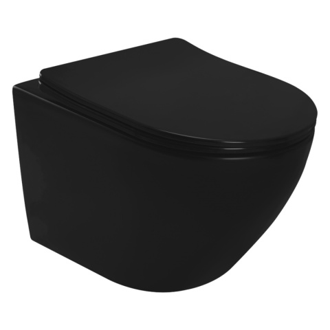 Miska WC REA CARLO MINI RIMLESS BLACK MATT
