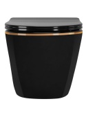 Miska WC REA CARLO MINI TORNADO BLACK GOLD EDGE