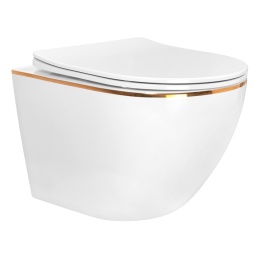 Miska WC REA CARLO MINI TORNADO WHITE GOLD EDGE