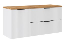 Zestaw meblowy 120cm z blatem i szafką z koszem na pranie ADEL WHITE