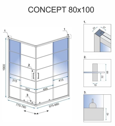 KABINA CONCEPT BLACK 90x90