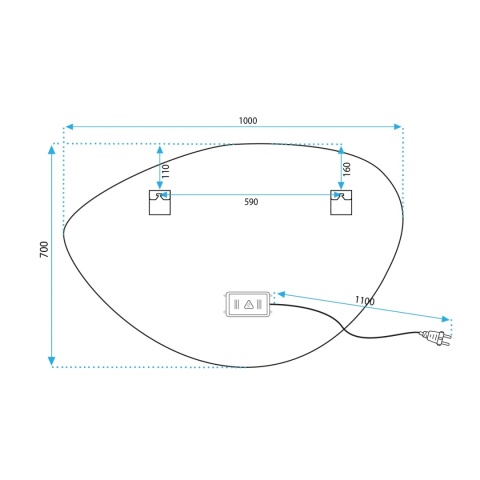 Lustro ścienne LED z funkcją bluetooth FOG 70x100cm