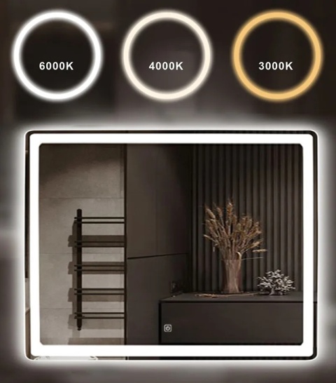 Lustro ścienne LED SQUARE 80x60 cm