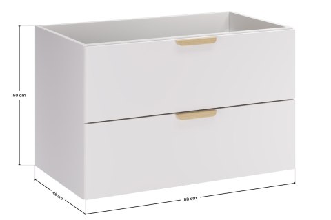 Szafka pod umywalkę 80cm 2 szuflady ASTER WHITE