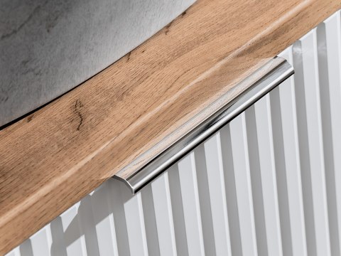 Zestaw meblowy 100cm z blatem i szafką z koszem na pranie ADEL WHITE