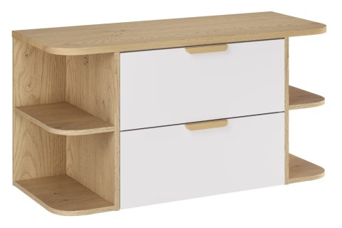 Szafka ASTER WHITE 60 cm z blatem OVALIA CREMONA i otwartymi regałami dolnymi