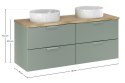 Zestaw meblowy 120cm z blatem i 2 umywalkami nablatowymi Beyond ASTER GREEN