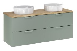 Zestaw meblowy 120cm z blatem i 2 umywalkami nablatowymi Beyond ASTER GREEN