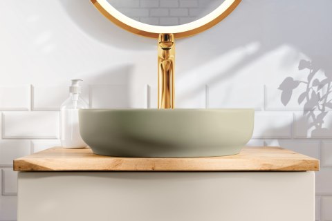 Zestaw meblowy 120cm z blatem i 2 umywalkami nablatowymi Beyond ASTER GREEN