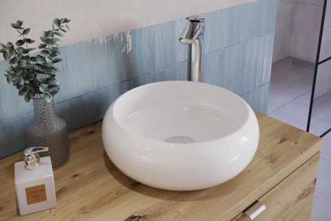 Zestaw meblowy 120cm z blatem i 2 umywalkami nablatowymi Wiki, ASTER WHITE