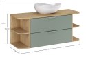 Zestaw meblowy 120cm z blatem i umywalką nablatową Cloud ASTER GREEN