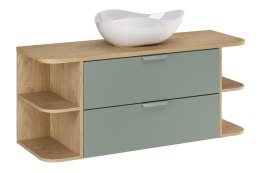 Zestaw meblowy 120cm z blatem i umywalką nablatową Cloud ASTER GREEN