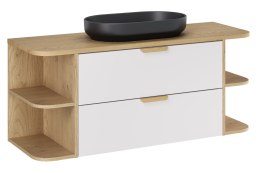 Zestaw meblowy 120cm z blatem i umywalką nablatową River, ASTER WHITE
