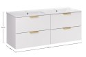 Szafka ASTER WHITE 120 cm z umywalką meblową LAVA
