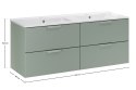 Zestaw meblowy 120cm z umywalką meblową Lava, ASTER GREEN