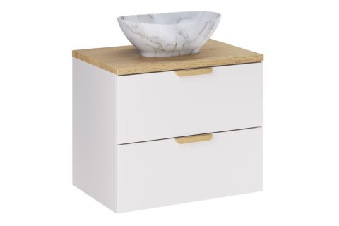 Szafka ASTER WHITE 60 cm z blatem CREMONA i umywalką nablatową PATI