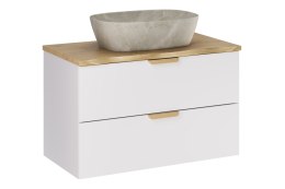 Zestaw meblowy 80cm z blatem i umywalką nablatową Anna, ASTER WHITE