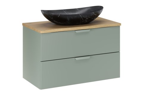 Zestaw meblowy 80cm z blatem i umywalką nablatową Lena, ASTER GREEN
