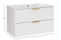 Zestaw meblowy 80cm z umywalką meblową Lava, ASTER WHITE