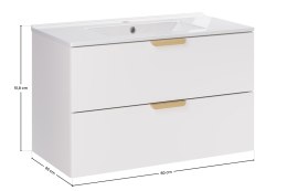 Zestaw meblowy 80cm z umywalką meblową Lava, ASTER WHITE