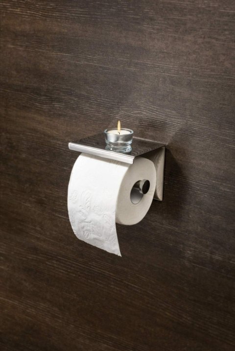 Uchwyt na papier toaletowy ścienny - z półką Uchwyt na papier toaletowy ścienny - z półką