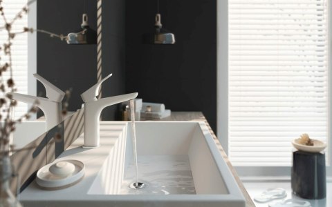 Umywalka ceramiczna nablatowa/ścienna z miejscem na baterię - 60x50 cm Umywalka ceramiczna nablatowa/ścienna z miejscem na baterię - 60x50 cm