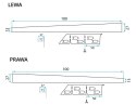 LISTWA SPADKOWA SZCZOTKOWANA 140 cm LEWA
