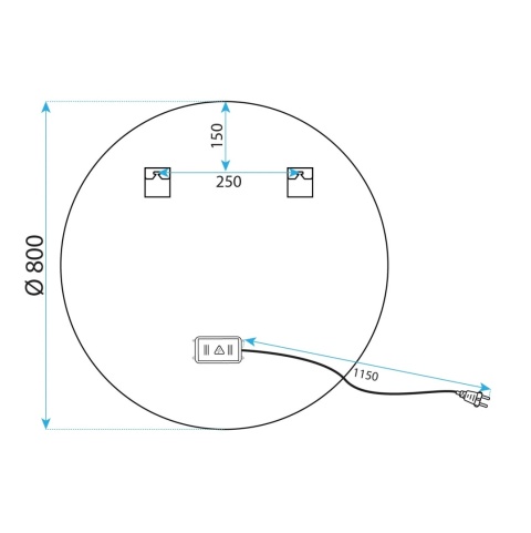 Lustro ścienne LED MMJ 80 cm złote