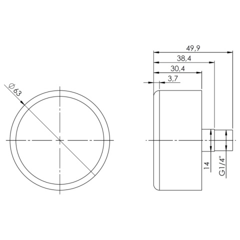 Manometr grzewczy RF 63 (0÷6 bar, G1/4'') AFRISO