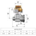 Zawór powrotny, dwururowy, kątowy 1/2''x3/4'' FLAMCO SIMPLEX