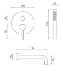 Bateria wannowa podtynkowa REA LUNGO CHROM + BOX