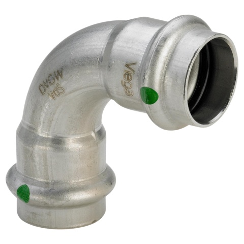 Kolano dwukielichowe VIEGA SANPRESS INOX d15 90°