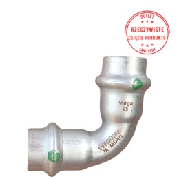 Kolano dwukielichowe VIEGA SANPRESS INOX d15 90°