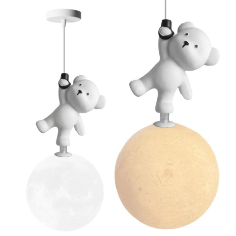 Lampa sufitowa wisząca miś stojący na księżycu G166-1CP