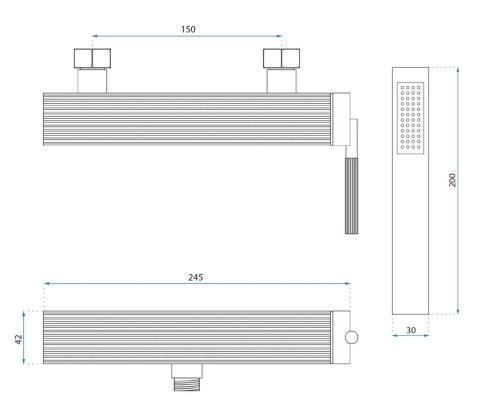 BATERIA PRYSZNICOWA JS-B34804G ARGON ZŁOTA